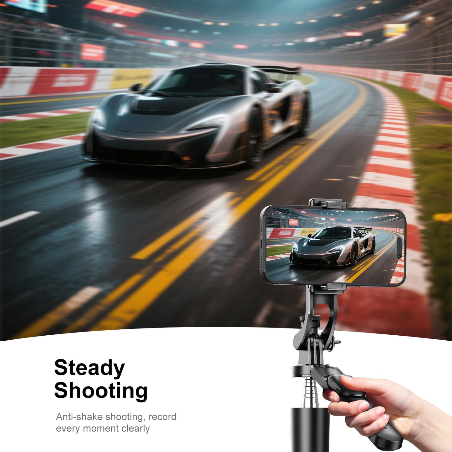Selfie Stick - Tripod - Phone Tripod - Bluetooth - With Remote Control - Extendable - Wireless - 3 in 1 - Smartphone Holder - Vlogging - Black - 1 piece - Image 3