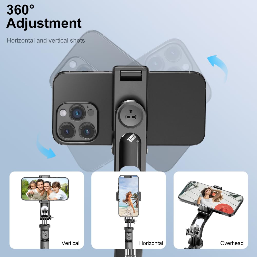 Selfie Stick - Tripod - Phone Tripod - Bluetooth - With Remote Control - Extendable - Wireless - 3 in 1 - Smartphone Holder - Vlogging - Black - 1 piece - Image 5