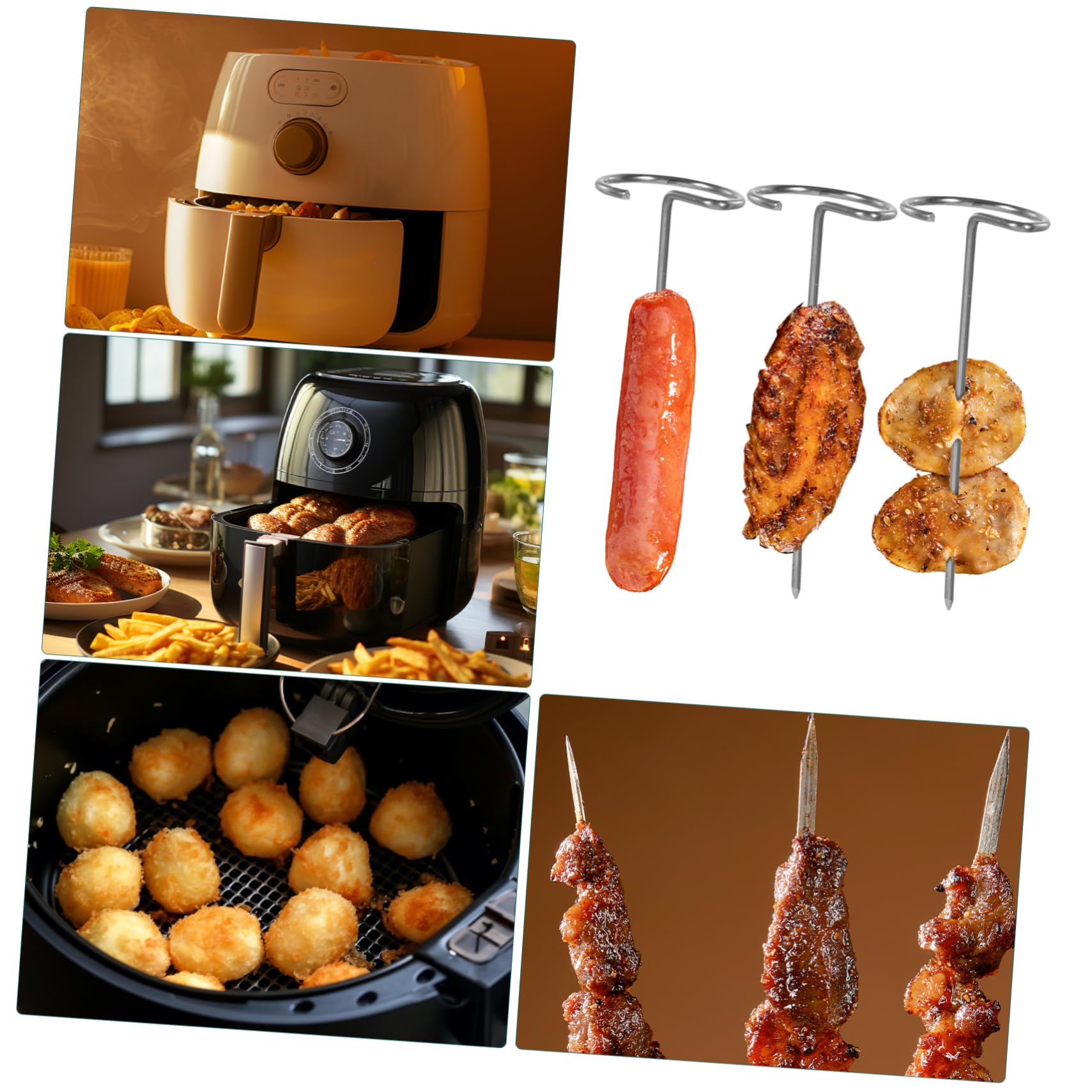 BBQ Skewers - Meat Pins - Satay Sticks Stainless Steel - Barbecue Accessories - Shashlik Skewers - Grill Skewers - Kebab Skewers - Reusable - Stainless Steel - Metal Skewers - 10 pieces - Image 6