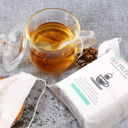 Tea Bags - Empty Tea Bags - Tea Filters - Coffee Filters - Filter Bags - Herbal Bags - Tea Strainer - Disposable Tea Filters - Drawstring Bags - Loose Tea - Ground Coffee - Bulk Pack - Unscented - 7 x 9 cm - White - 400 Pieces - Image 6