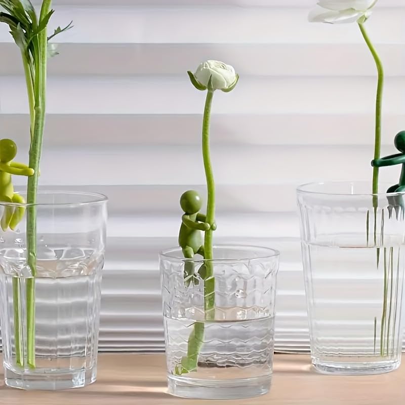 Plant Clamps - Flower Support - Plant Support - Vase Decoration - Stem Holder - Plant Clips - Climbing Aid Plants - Flower Holder - Funny Figurines - Houseplant Accessories - Flower Arranging - Cut Flowers - Green - Set of Plant Ties - 3 pieces - Image 4