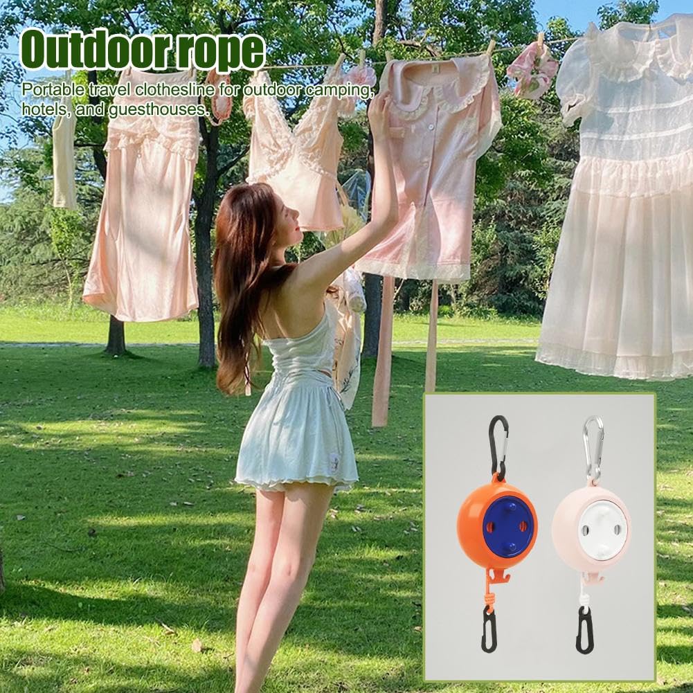 Travel Clothesline - Roll-Up Clothesline - Camping Clothesline - Clothesline - Extendable Clothesline - Clothing Line - Holiday Accessories - Camping Drying Rack - Portable Clothesline - Compact Design - With Carabiner - Non-slip - Indoor and Outdoor - Ca - Image 2