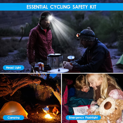 Bicycle Lighting Set - Bicycle Headlight - Rear Light with Turn Signal - USB Rechargeable - Bicycle Lights - LED Lighting - Flashing Light - Waterproof - Wireless Remote Control - MTB Accessories - Road Bike - City Bike - Black - 1 Piece - Image 6