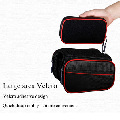Bicycle Bag - Frame Bag - Bicycle Phone Holder - Top Tube Bag - Smartphone Holder - MTB Accessories - Road Bike - E-Bike - Waterproof - Touchscreen - Bicycle Accessories - Storage Bag - Bicycle Holder with Storage Space - Double Bag - Black - 1 piece - Image 3