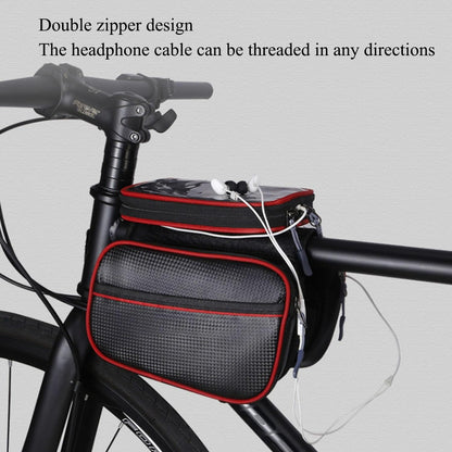 Bicycle Bag - Frame Bag - Bicycle Phone Holder - Top Tube Bag - Smartphone Holder - MTB Accessories - Road Bike - E-Bike - Waterproof - Touchscreen - Bicycle Accessories - Storage Bag - Bicycle Holder with Storage Space - Double Bag - Black - 1 piece - Image 6