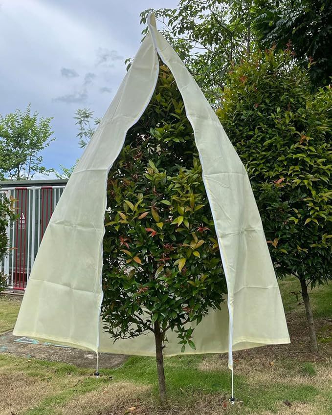 Winter Plant Cover - Protective Cover - Frost Protection - Plant Cover - Fleece - Olive Tree Cover - Palm Tree Protection - With Zipper and Drawstring - Breathable Material - Winter Protection - Cold Resistant - Garden Plants - Green - Frost Cover - 1 Pie - Image 3