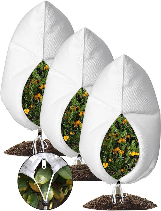 Winter Plant Cover - Protective Cover - Frost Protection - Plant Cover - Fleece - Olive Tree Cover - Palm Tree Protection - With Zipper and Drawstring - Breathable Material - Winter Protection - Cold Resistant - Garden Plants - Green - Frost Cover - 1 Pie - Image 4