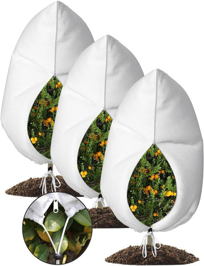 Winter Plant Cover - Protective Cover - Frost Protection - Plant Cover - Fleece - Olive Tree Cover - Palm Tree Protection - With Zipper and Drawstring - Breathable Material - Winter Protection - Cold Resistant - Garden Plants - Green - Frost Cover - 1 Pie - Image 4