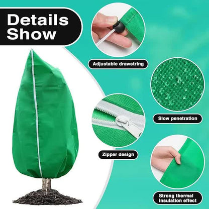 Winter Plant Cover - Protective Cover - Frost Protection - Plant Cover - Fleece - Olive Tree Cover - Palm Tree Protection - With Zipper and Drawstring - Breathable Material - Winter Protection - Cold Resistant - Garden Plants - Green - Frost Cover - 1 Pie - Image 6