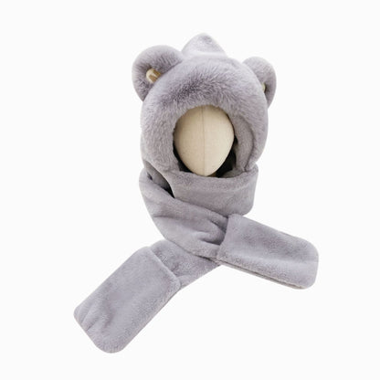 Winter Hat - Scarf - Mittens - 3 in 1 Set - Teddy Hat - Women's Winter Hat - Girls' Hat - Plush Hat - Hat with Ears - Warm Winter Set - Bear Hat - Soft Scarf - Hooded Hat - Fleece Hat - Gift for Women - Pink - One Size - Fluffy Hat - 1 Piece - Image 5