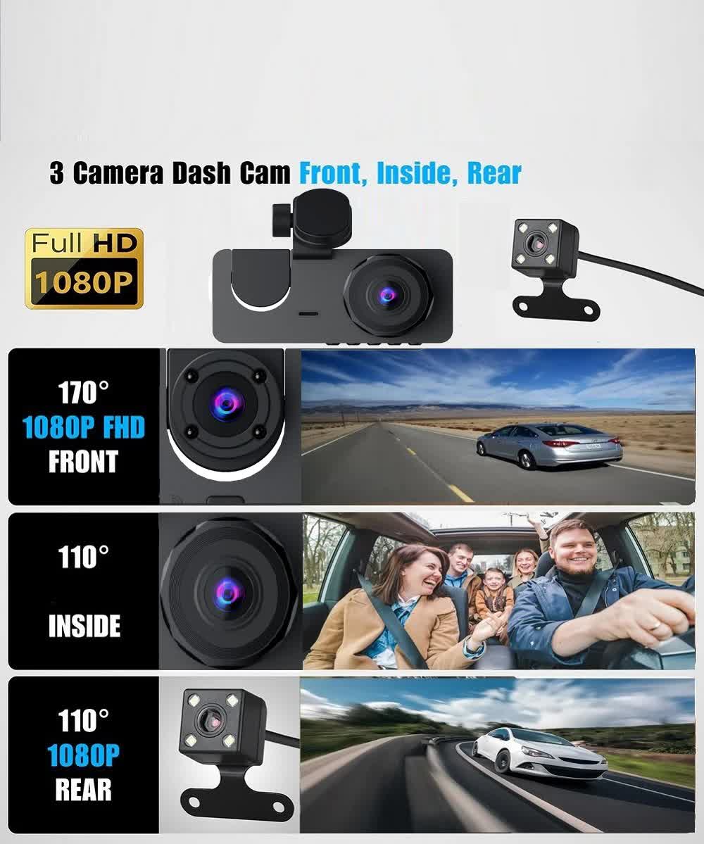 Car Dashcam - 120-degree viewing angle - Night vision - Full HD video - Super compact - Parking mode - Loop recording - Collision detection - Rear view camera - 3.0-inch TNT screen - Car Dashcam - Image 6