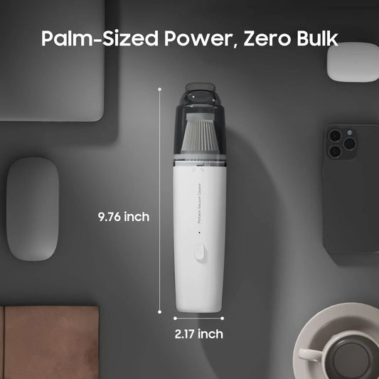 Cordless Handheld Vacuum Cleaner with 2 Washable Filters, USB Rechargeable Mini Vacuum for Car, Home and Office Cleaning, White - Image 2