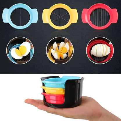 Egg Slicer - Multifunctional Egg Slicer - 3 in 1 Egg Slicer - Egg Splitter - Mushroom Slicer - Kitchen Aid - Cutting Aid - Kitchen Utensils - Stainless Steel Egg Slicer - Fruit Slicer - Strawberry Slicer - Kitchen Gadget - Kitchen Accessories - Colorful - - Image 3