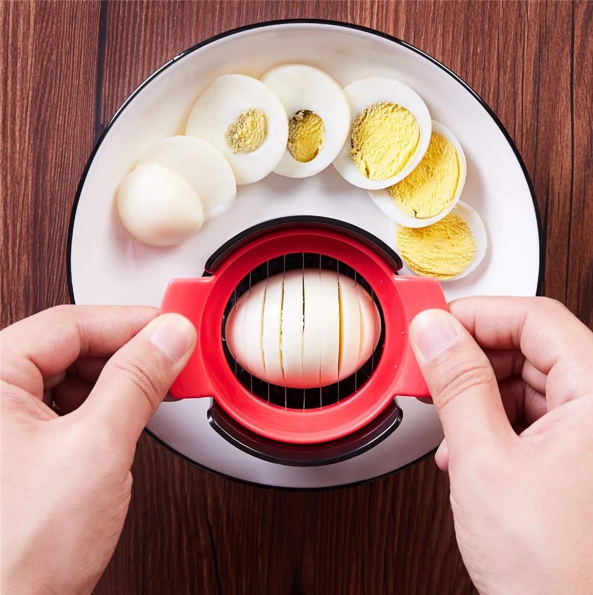 Egg Slicer - Multifunctional Egg Slicer - 3 in 1 Egg Slicer - Egg Splitter - Mushroom Slicer - Kitchen Aid - Cutting Aid - Kitchen Utensils - Stainless Steel Egg Slicer - Fruit Slicer - Strawberry Slicer - Kitchen Gadget - Kitchen Accessories - Colorful - - Image 7