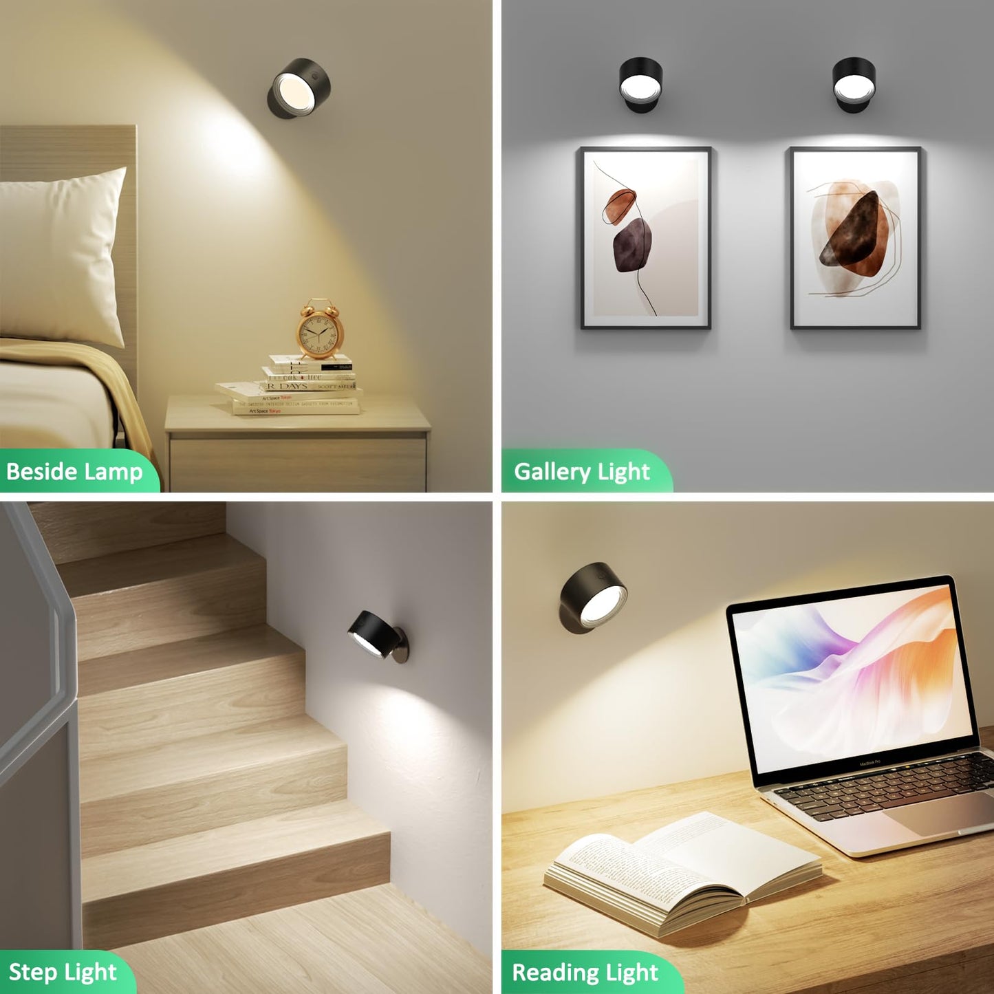 Night Light - Table Lamp - Bedside Lamp - Mood Lamp - Wireless Table Lamp - Rechargeable Lamp - LED Night Lamp - Touch Lamp - Dimmable Lamp - Desk Lamp - Mood Lighting - Portable Lamp - Bedroom Lamp - Modern Design - USB Rechargeable - Black - 1 Piece - Image 2