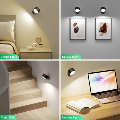 Night Light - Table Lamp - Bedside Lamp - Mood Lamp - Wireless Table Lamp - Rechargeable Lamp - LED Night Lamp - Touch Lamp - Dimmable Lamp - Desk Lamp - Mood Lighting - Portable Lamp - Bedroom Lamp - Modern Design - USB Rechargeable - Black - 1 Piece - Image 2