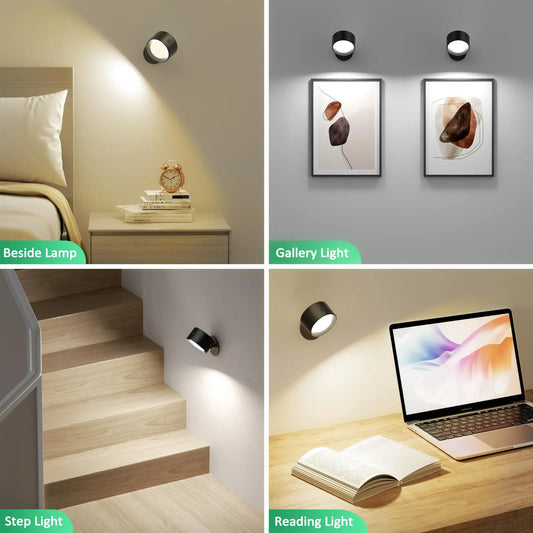 Rechargeable LED Table Lamp with Touch Dimming, Portable Wireless Bedside Light for Bedroom, Desk and Mood Lighting, Black - Image 2
