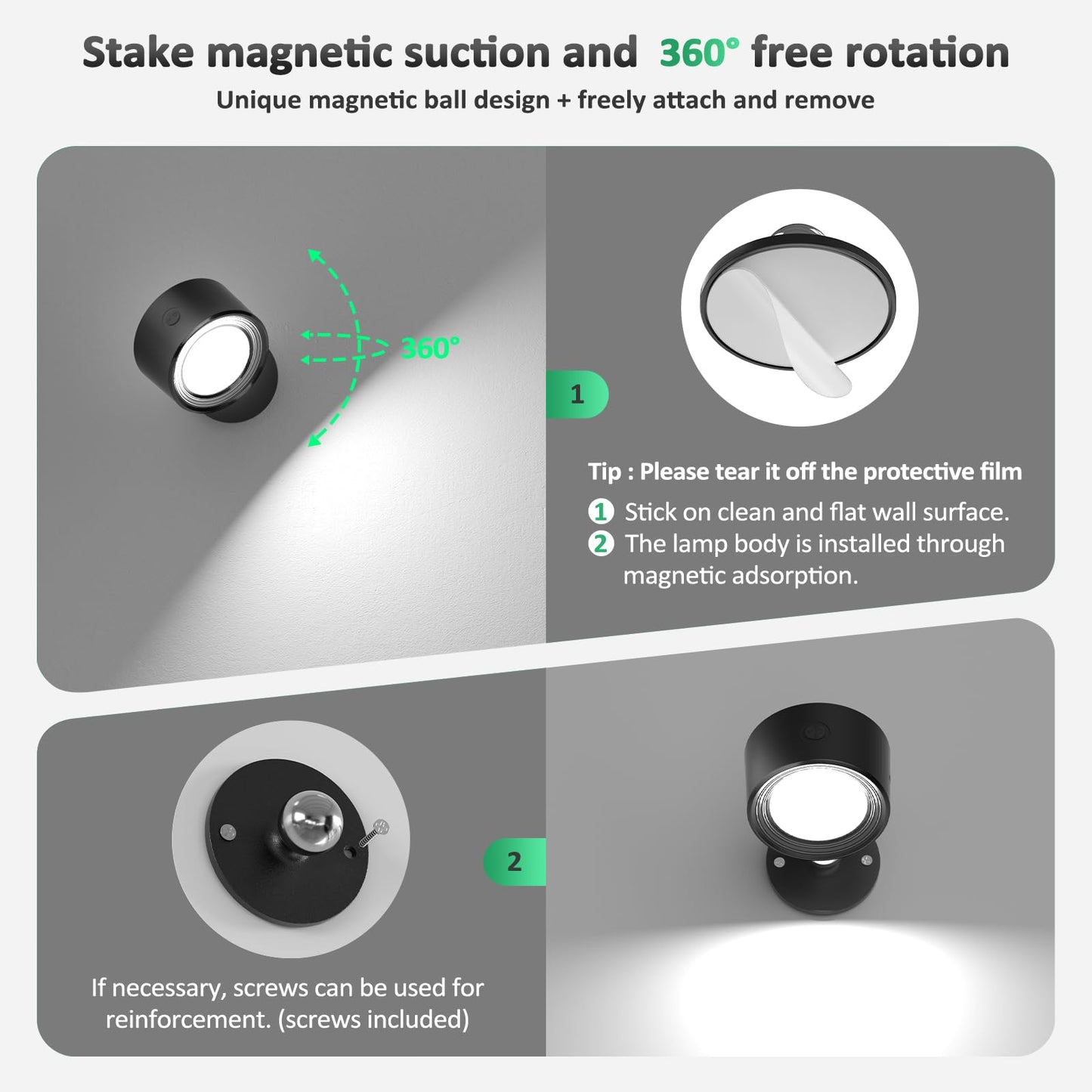 Night Light - Table Lamp - Bedside Lamp - Mood Lamp - Wireless Table Lamp - Rechargeable Lamp - LED Night Lamp - Touch Lamp - Dimmable Lamp - Desk Lamp - Mood Lighting - Portable Lamp - Bedroom Lamp - Modern Design - USB Rechargeable - Black - 1 Piece - Image 5