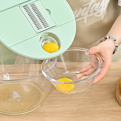 Vegetable Slicer - Salad Spinner - Mandoline - Salad Spinner - Multifunctional Vegetable Slicer - Vegetable Cutter Set - Grater - Kitchen Aid - Kitchen Utensil - Julienne Slicer - Vegetable Grater - Kitchen Gadget - Shredder - Mint Green - Lettuce Slicer  - Image 5