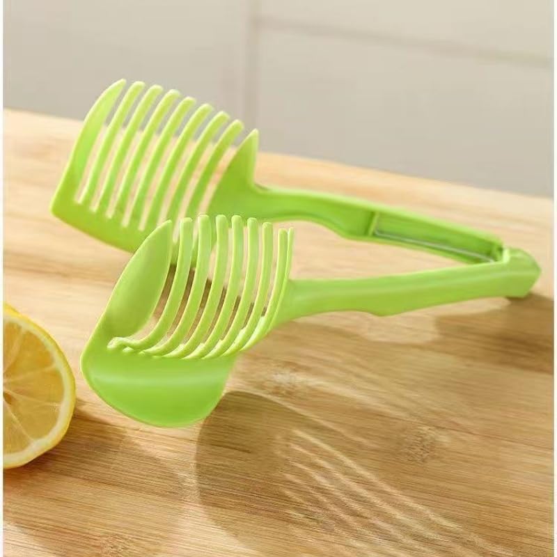 Onion Cutter - Tomato Cutter - Vegetable Cutter - Onion Comb - Cutting Aid - Potato Cutter - Kitchen Accessories - Lemon Cutter - Vegetable Holder - Fruit Cutter - Handy Kitchen Tools - Cutting Tools - Green - 1 Piece - Image 2