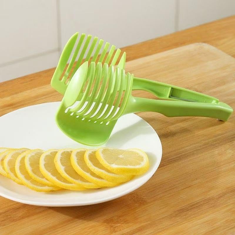Onion Cutter - Tomato Cutter - Vegetable Cutter - Onion Comb - Cutting Aid - Potato Cutter - Kitchen Accessories - Lemon Cutter - Vegetable Holder - Fruit Cutter - Handy Kitchen Tools - Cutting Tools - Green - 1 Piece - Image 4