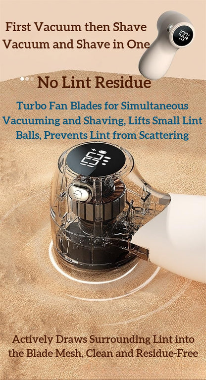 Lint Remover - Lint Trimmer - Lint Remover - Electric Lint Remover - Clothes Roller - Lint Brush - Rechargeable - LED Display - Cordless - Clothes Shaving - Lint Removal - Wool Comb - Beige - 1 Piece - Image 3