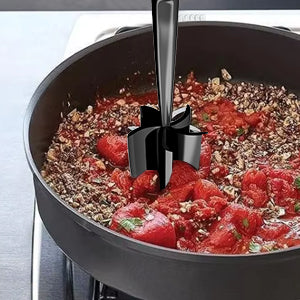 Minced Meat Ruller - Potato Masher - Meat Masher - Mashed Potatoes - Meat Chopper - Kitchen Utensils - Vegetable Masher - Hamburger Chopper - Mashed Potato Masher - Kitchen Tools - Meat Chopper - Heat Resistant - Spatula - Black - 1 Piece - Image 8