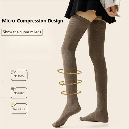 Overknee Socks Women - Knee Socks - Long Socks - Thigh High Socks - Leg Warmers - Winter Socks - Stockings - High Socks - Cotton Socks - Warm Socks - Long Knee Socks - Legwear - Women's Socks - House Socks - Multicolor - 5 Pairs - Image 3