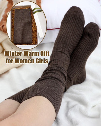 Knee Socks Women - Long Socks - Slouch Socks - Ribbed Socks - Drop-Down Socks - Winter Socks - Cotton - Leg Warmer Effect - High Socks - Warm House Socks - Women's Stockings - Ribbed Socks - Casual - Retro - Multicolor - 5 Pairs - Image 6
