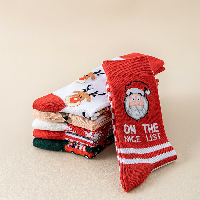 Christmas Socks - Ugly Christmas Socks - Funny Socks - Santa Claus - Reindeer - Snowman - Snowflake - Printed Socks - Christmas Gift - Women's Socks - Men's Socks - Cotton - Winter Socks - Christmas Clothing - Multicolor - 6 Pairs - Image 3