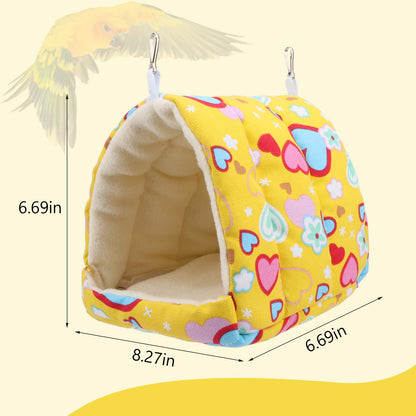Bird Hammock - Sleeping Nest Bird - Bird Tent - Bird Cage Accessories - Parrot Toys - Parakeet Toys - Hammock - Plush House - Lovebird - Cockatiel - Canary - Sleeping Bag - Yellow - 1 Piece - Image 2