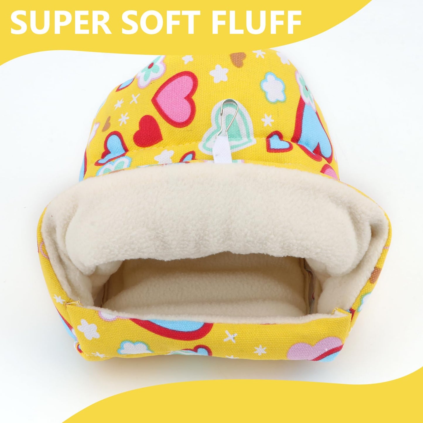 Bird Hammock - Sleeping Nest Bird - Bird Tent - Bird Cage Accessories - Parrot Toys - Parakeet Toys - Hammock - Plush House - Lovebird - Cockatiel - Canary - Sleeping Bag - Yellow - 1 Piece - Image 3