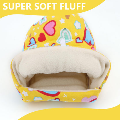 Bird Hammock - Sleeping Nest Bird - Bird Tent - Bird Cage Accessories - Parrot Toys - Parakeet Toys - Hammock - Plush House - Lovebird - Cockatiel - Canary - Sleeping Bag - Yellow - 1 Piece - Image 3