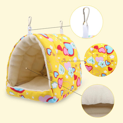 Bird Hammock - Sleeping Nest Bird - Bird Tent - Bird Cage Accessories - Parrot Toys - Parakeet Toys - Hammock - Plush House - Lovebird - Cockatiel - Canary - Sleeping Bag - Yellow - 1 Piece - Image 5