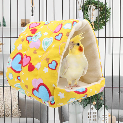 Bird Hammock - Sleeping Nest Bird - Bird Tent - Bird Cage Accessories - Parrot Toys - Parakeet Toys - Hammock - Plush House - Lovebird - Cockatiel - Canary - Sleeping Bag - Yellow - 1 Piece - Image 6