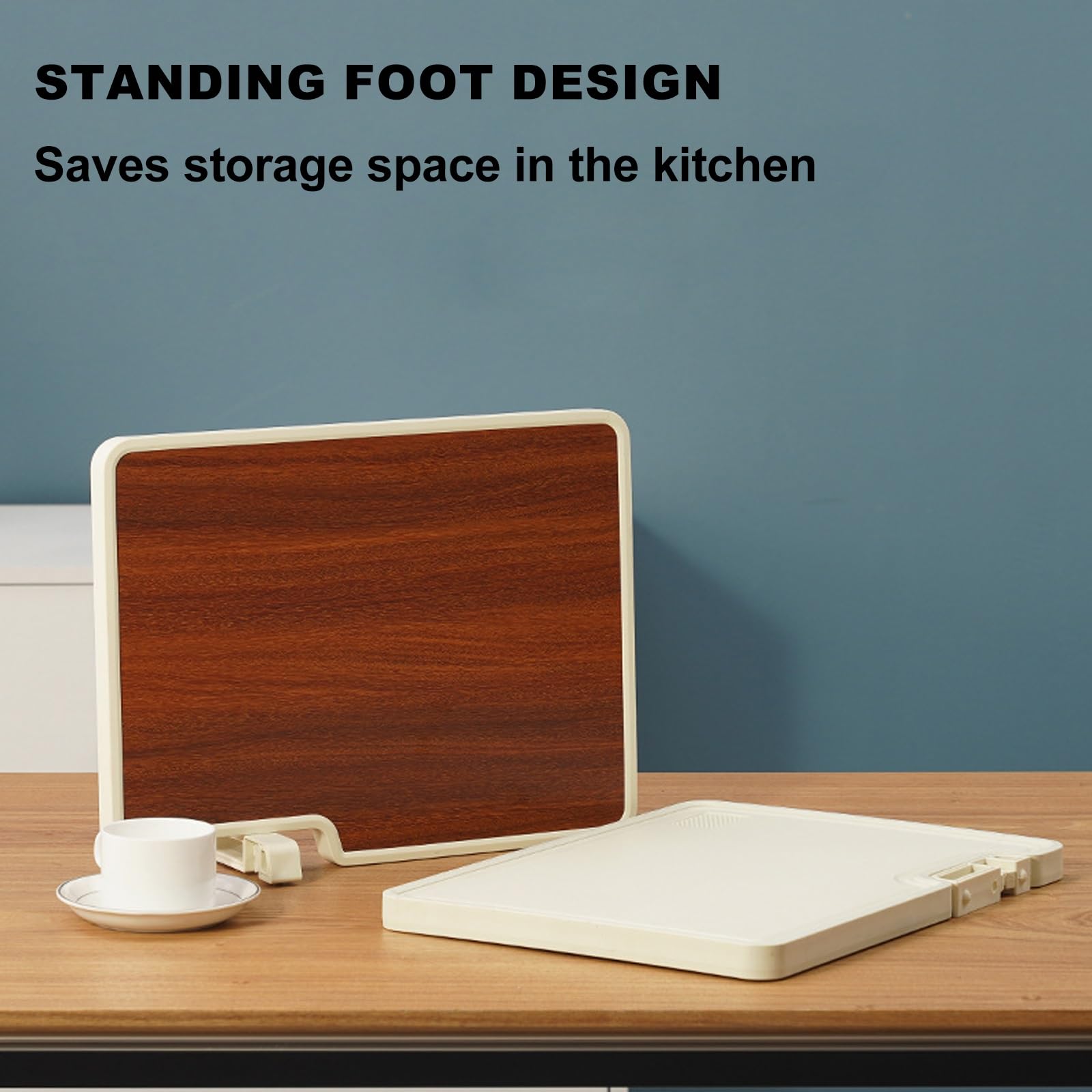 Double-sided cutting board - Serving board - Drinks board - Wooden cutting board - Kitchen board - Cheese board - Bread board - Meat board - Tapas board - Wooden cutting board - Chopping block - Kitchen accessories - Hygienic - Dishwasher safe - Brown - 1 - Image 3