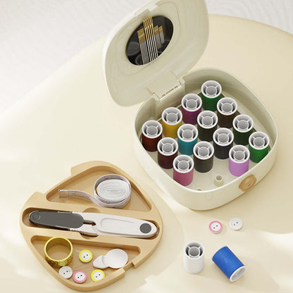 Sewing Kit - Sewing Box - Sewing Thread - Sewing Supplies - Haberdashery - Travel Sewing Kit - Sewing Kit - Sewing Accessories - Clothing Repair Kit - Needles and Thread - Needle and Thread - Measuring Tape - Crafts - Sewing Case - Starter Kit - Beige - 1 - Image 2