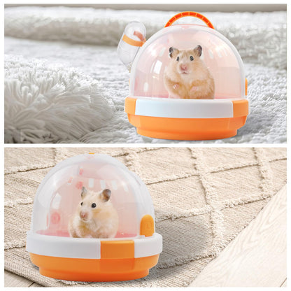 Hamster Cage - Rodent Transport Box - Hamster Cage - Travel Basket - Transport Box - Mouse Cage - Dwarf Hamster - With Drinking Bottle - Gerbil - Guinea Pig - Rat Cage - Portable Cage - Pet Supplies - Orange - 1 Piece - Image 3