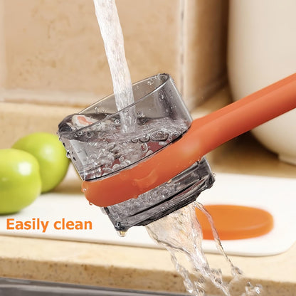 Peeler with collecting tray - Potato peeler - Vegetable peeler - Fruit peeler - Paring knife - Apple peeler - Cucumber peeler - Kitchen utensils - Peeler with container - Kitchen tools - Asparagus peeler - Stainless steel - Peeling knife - Orange - 1 piec - Image 5