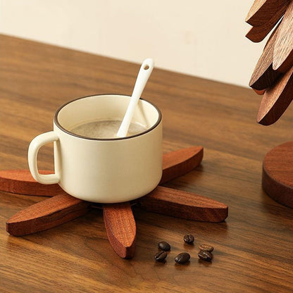Wooden Coasters - Pan Coasters - Tree Coasters - Table Decoration - Home Accessories - Kitchen Accessories - Heat Resistant Coasters - Design Coasters - Wooden Decoration - Coasters - Glass Coasters - Brown - 2 Pieces - Image 7