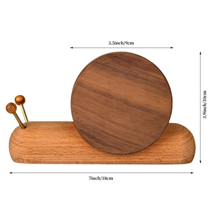 Wooden Coasters - Glass Coasters - Coasters - Coasters with Holder - Table Decoration - Snail - Home Accessories - Glass Coasters - Wooden Decoration - Kitchen Accessories - Design Coasters - Home Gift - Brown - 5 Pieces - Image 6