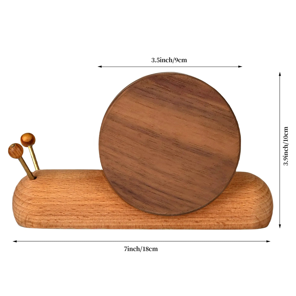 5 Pack Wooden Snail Coasters with Holder, Heat-Resistant Drink Mats for Coffee Tables, Desks and Home Decor, Brown - Image 6