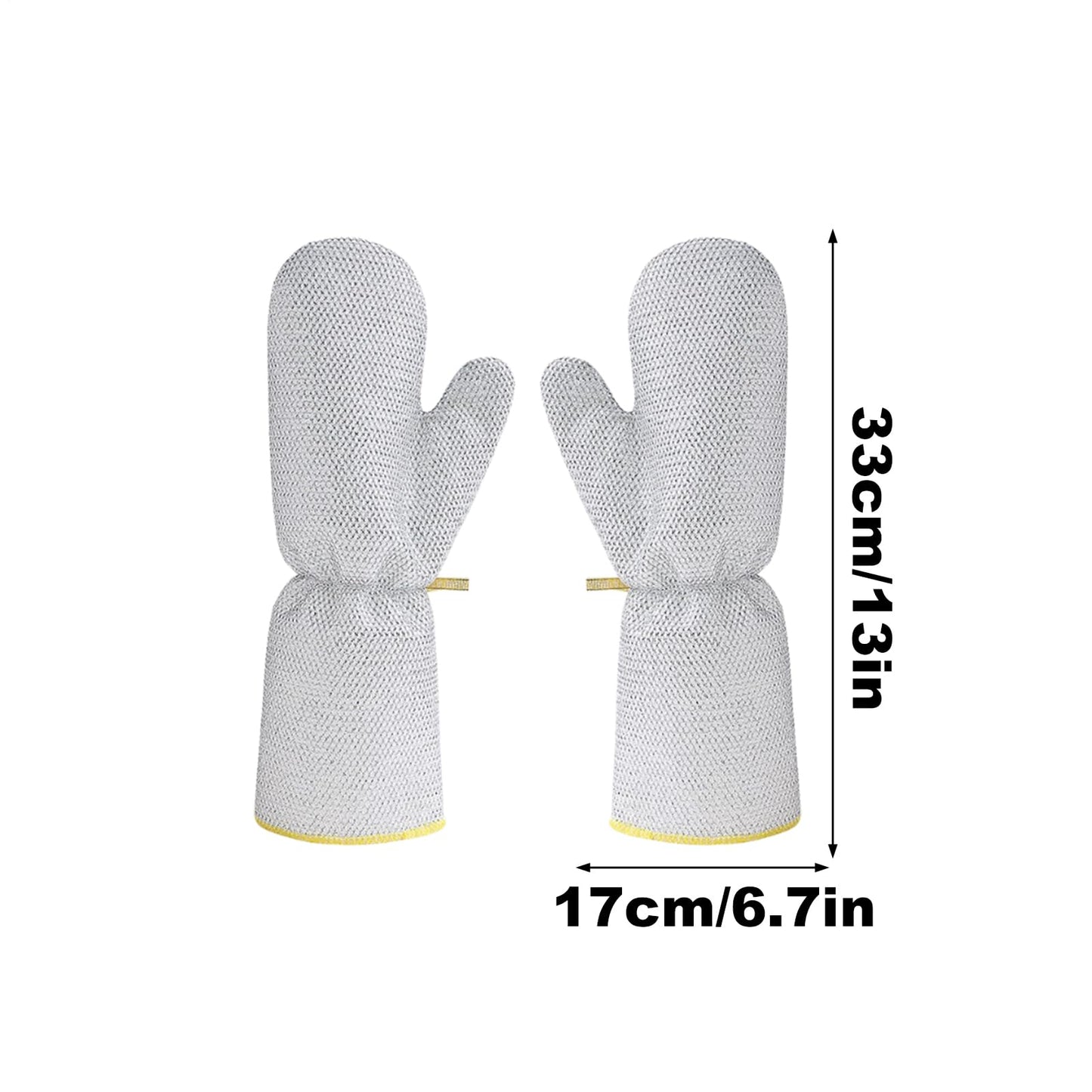 Oven Mitts - BBQ Gloves - Heat Resistant Oven Gloves - Barbecue Accessories - Pot Holders - Kitchen Gloves - Grill Gloves - Cooking Gloves - Baking Utensils - Kitchen Utensils - Non-Slip - Heat Resistant Gloves - Gray - 2 Pieces - Image 2