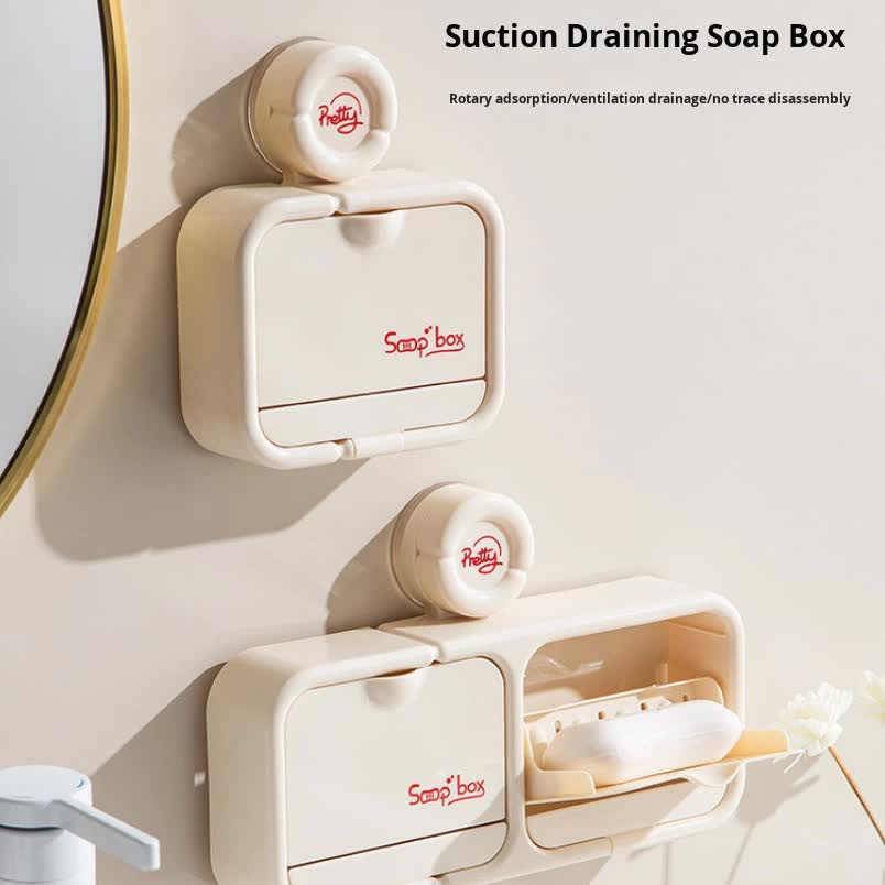 Soap Dish - Soap Holder - Soap Box with Lid - Shower Organizer - Bathroom Accessories - Soap Rack - Shower Tray - Soap Bowl - No Drilling - Self-Adhesive - Bathroom Rack - Sponge Holder - Soap Bowl Shower - Double - Wall Mount - Gray - 1 Piece - Image 3