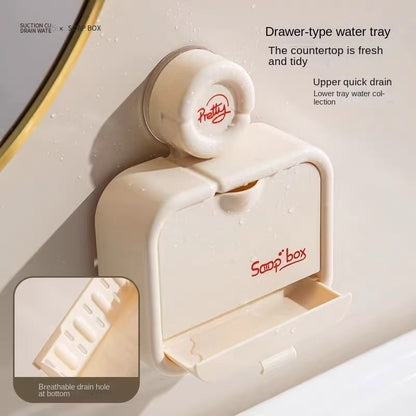 Soap Dish - Soap Holder - Soap Box with Lid - Shower Organizer - Bathroom Accessories - Soap Rack - Shower Tray - Soap Bowl - No Drilling - Self-Adhesive - Bathroom Rack - Sponge Holder - Soap Bowl Shower - Double - Wall Mount - Gray - 1 Piece - Image 7