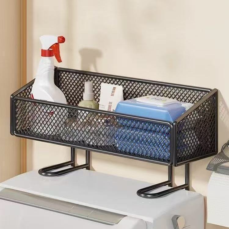 Toilet rack - Bathroom rack - Bathroom accessories - Storage rack - Toilet accessories - Bathroom organizer - Toilet accessories - Rack without drilling - Shelf - Sanitary accessories - Wall rack - Storage - White - 1 piece - Image 2