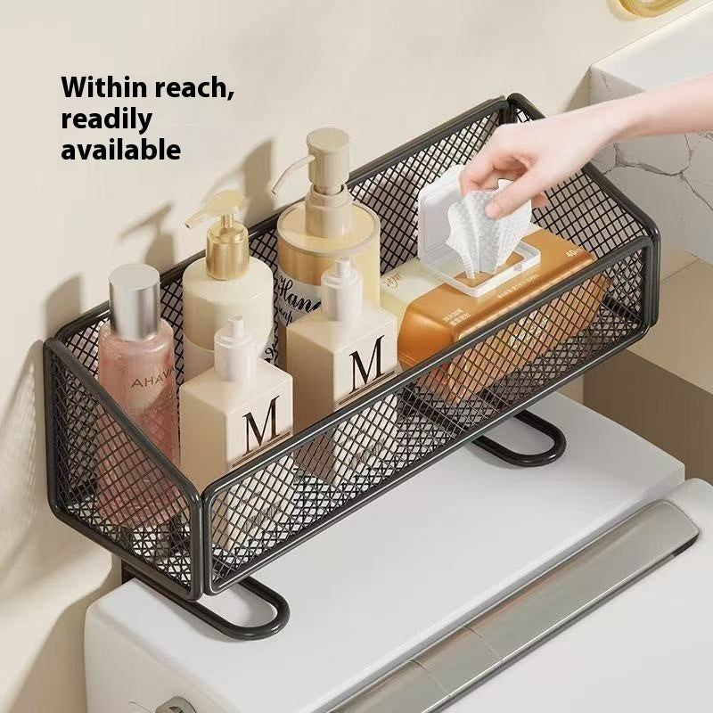 Toilet rack - Bathroom rack - Bathroom accessories - Storage rack - Toilet accessories - Bathroom organizer - Toilet accessories - Rack without drilling - Shelf - Sanitary accessories - Wall rack - Storage - White - 1 piece - Image 3