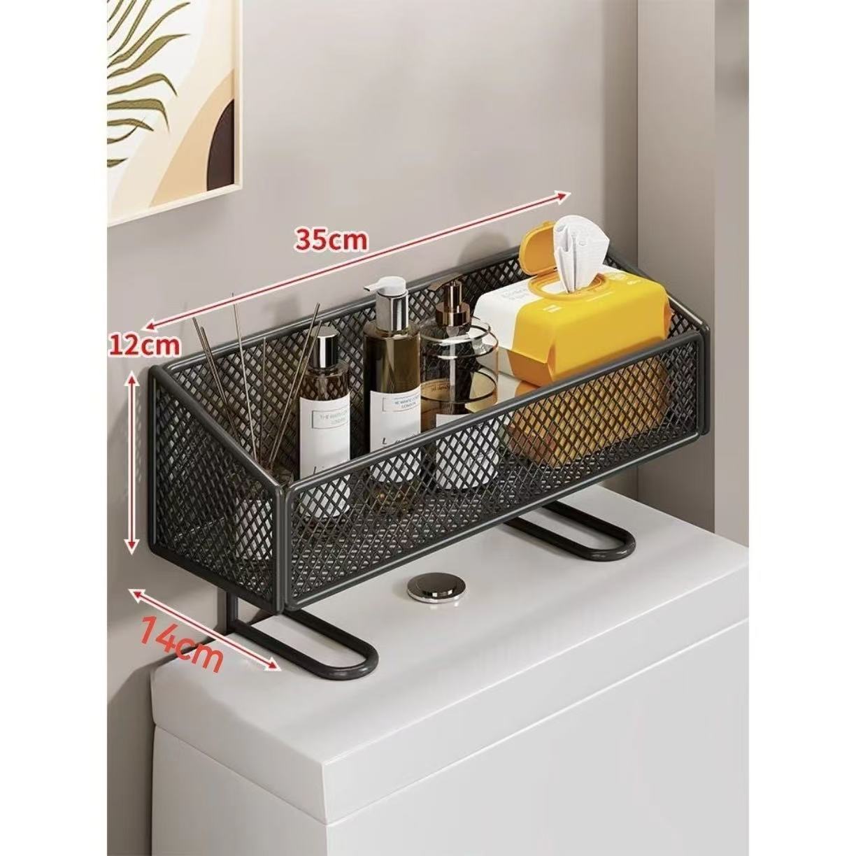 Toilet rack - Bathroom rack - Bathroom accessories - Storage rack - Toilet accessories - Bathroom organizer - Toilet accessories - Rack without drilling - Shelf - Sanitary accessories - Wall rack - Storage - White - 1 piece - Image 4