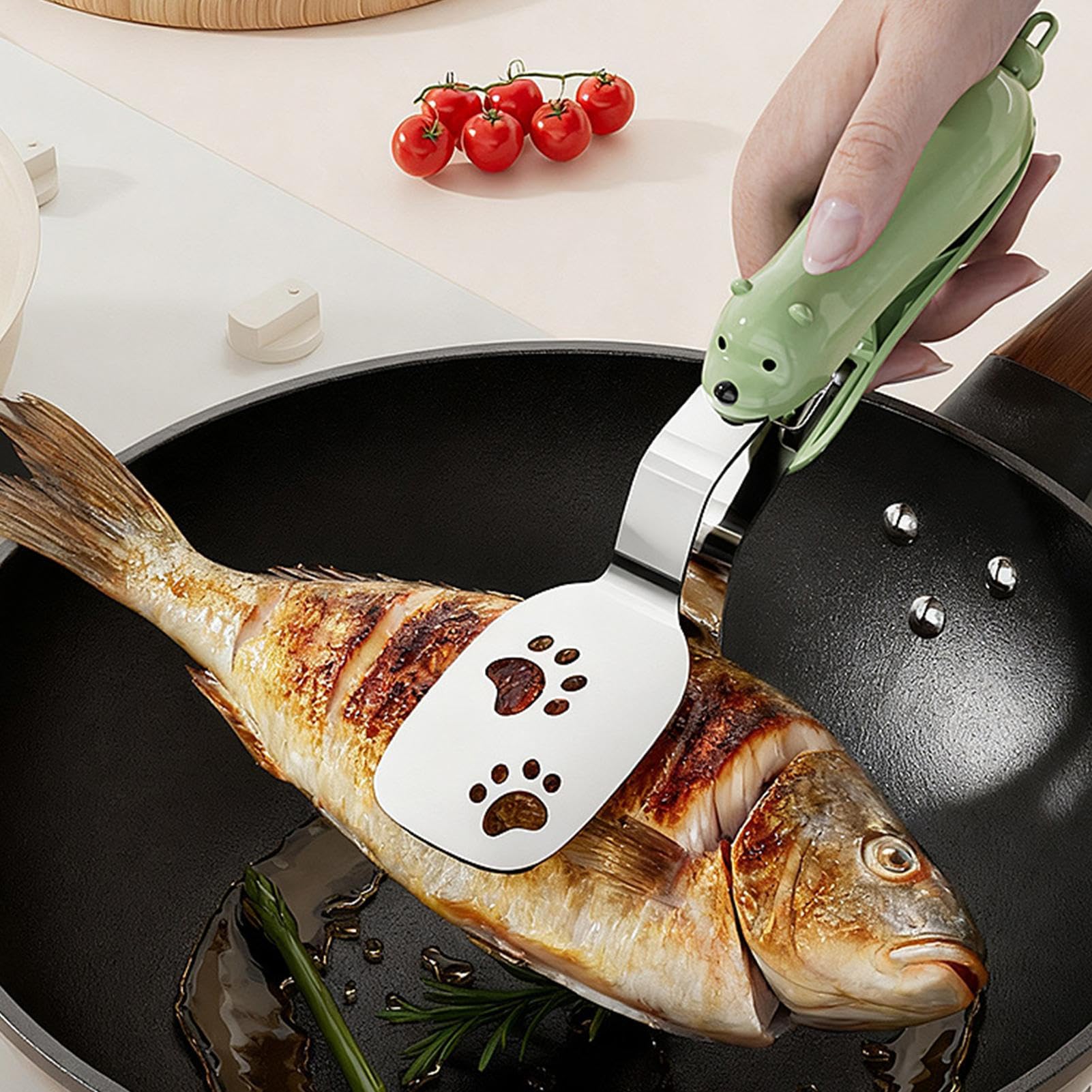 Kitchen Tongs - Spatula - BBQ Tongs - Meat Tongs - Kitchen Utensils - Kitchen Accessories - Grill Tongs - Spatula - Funny Gadgets - Cooking Utensils - Serving Tongs - Kitchen Tools - Original Gift - Green - 1 Piece - Image 5