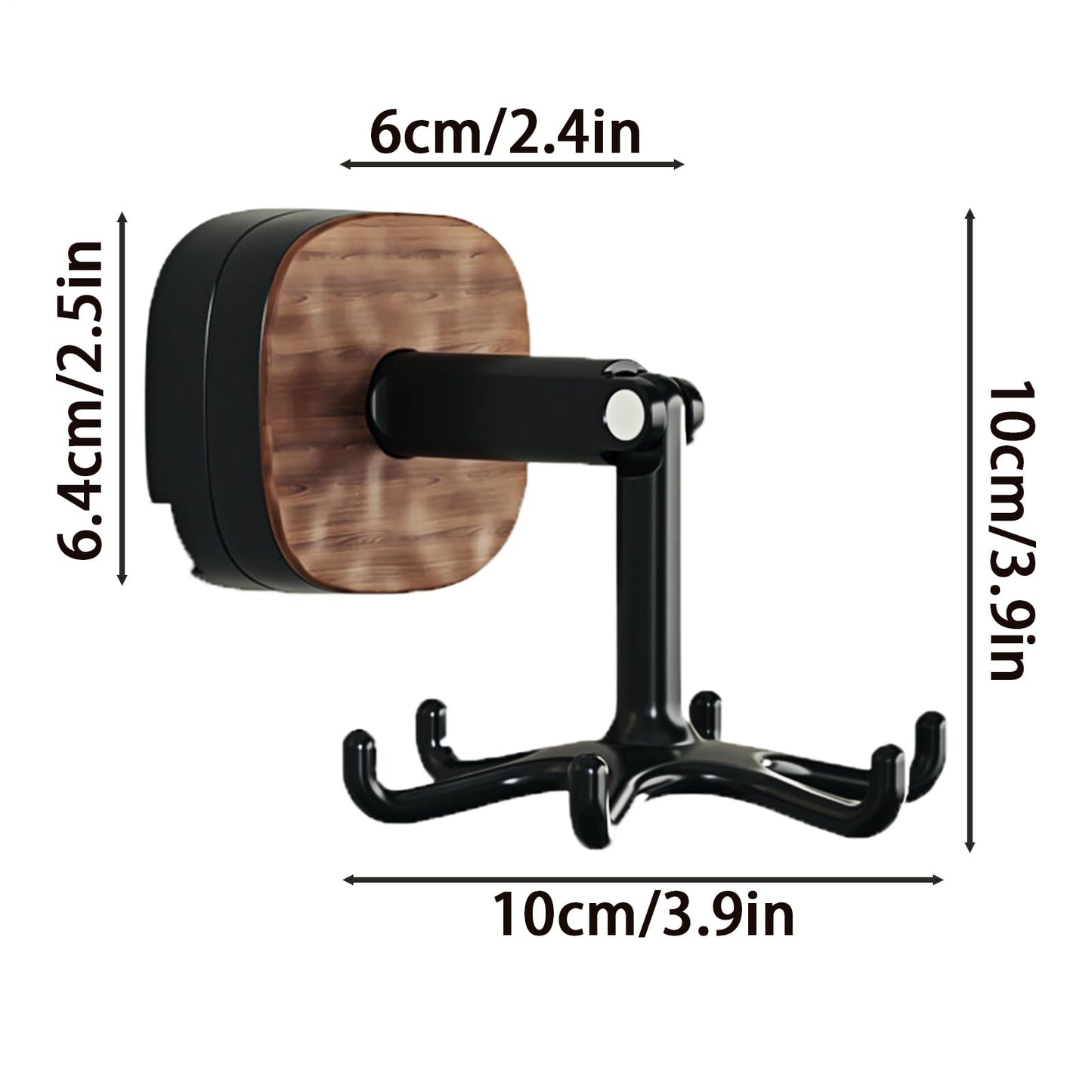 Rotating Kitchen Rack - Utensil Holder - Self-Adhesive Wall Hook - Kitchen Organizer - Rotating Hooks - Adhesive Hook No Drilling - Spatula Rack - Towel Hook - Mug Holder - Kitchen Cabinet Hanging System - Bathroom Hook - Black - 1 Piece - Image 5